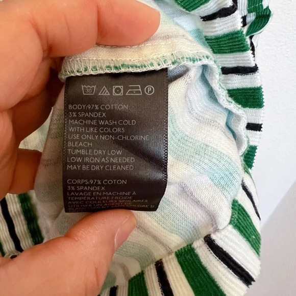 Urban Outfitters Stripped Corduroy Mini Dress Green White Size 2 - Picture 7 of 7